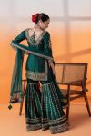 DESIGNER CHINON SILK THREAD SEQUENCE WORK TOP SHARARA WITH DUPATTA PARTY WEAR WHOLESALE PRICE ETHNIC GARMENT (9)