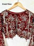 DESIGNER CHINON THREAD, EMBROIDERY ZARI AND SEQUENCE WORK CROP TOP WITH DRAPE SKIRT PARTYWEAR WHOLESALE PRICE ETHNIC GARMENT (2)