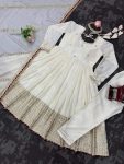 DESIGNER CHINON THREAD WITH SEQUENCE LACE BORDER WORK GOWN BOTTOM WITH DUPATTA FESTIVE WEAR WHOLESALE PRICE ETHNIC GARMENT (5)