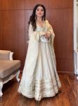 DESIGNER CHINON THREAD WITH SEQUENCE LACE BORDER WORK GOWN BOTTOM WITH DUPATTA FESTIVE WEAR WHOLESALE PRICE ETHNIC GARMENT (5)