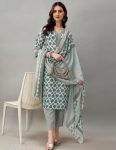 DESIGNER COTTON DIGITAL PRINTED TOP BOTTOM WITH DUPATTA SKY