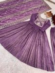 DESIGNER CRUSH EMBROIDERY SEQUENCE WORK GOWN BOTTOM WITH DUPATTA FESTIVAL WEAR WHOLESALE PRICE ETHNIC GARMENT (8)
