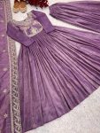 DESIGNER CRUSH EMBROIDERY SEQUENCE WORK GOWN BOTTOM WITH DUPATTA FESTIVAL WEAR WHOLESALE PRICE ETHNIC GARMENT (8)