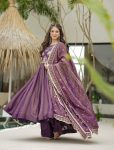 DESIGNER CRUSH EMBROIDERY SEQUENCE WORK GOWN BOTTOM WITH DUPATTA FESTIVAL WEAR WHOLESALE PRICE ETHNIC GARMENT (8)