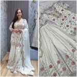 DESIGNER EMBROIDERY SEQUENCE THREAD WORK TOP PALAZZO WITH DUPATTA PARTY WEAR WHOLESALE PRICE ETHNIC GARMENT (14)