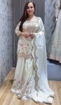 DESIGNER EMBROIDERY SEQUENCE THREAD WORK TOP PALAZZO WITH DUPATTA PARTY WEAR WHOLESALE PRICE ETHNIC GARMENT (14)