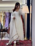 DESIGNER FAUX BLOOMING SEQUENCE AND THREAD EMBROIDERED WORK GOWN BOTTOM WITH DUPATTA FESTIVE WEAR WHOLESALE PRICE ETHNIC GARMENT (2)