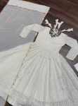 DESIGNER FAUX BLOOMING SEQUENCE AND THREAD EMBROIDERED WORK GOWN BOTTOM WITH DUPATTA FESTIVE WEAR WHOLESALE PRICE ETHNIC GARMENT (2)