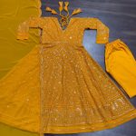 DESIGNER FAUX GEORGETTE BLOOMING SEQUENCE AND THREAD EMBROIDERED WORK GOWN BOTTOM WITH DUPATTA FESTIVE WEAR WHOLESALE PRICE ETHNIC GARMENT (15)