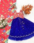 DESIGNER FAUX GEORGETTE EMBROIDERY SEQUENCE WORK KID’S FULL STITCHED LEHENGA BLOUSE WITH DUPATTA FESTIVE WEAR WHOLESALE PRICE ETHNIC GARMENT (3)