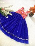 DESIGNER FAUX GEORGETTE EMBROIDERY SEQUENCE WORK KID’S FULL STITCHED LEHENGA BLOUSE WITH DUPATTA FESTIVE WEAR WHOLESALE PRICE ETHNIC GARMENT (3)