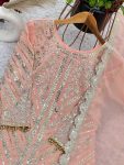 DESIGNER FAUX GEORGETTE EMBROIDERY SEQUENCE WORK TOP SHARARA WITH DUPATTA FESTIVE WEAR WHOLESALE PRICE ETHNIC GARMENT (5)