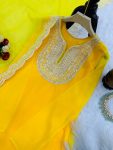 DESIGNER FAUX GEORGETTE EMBROIDERY SEQUENCE WORK TOP SHARARA WITH DUPATTA FESTIVE WEAR WHOLESALE PRICE ETHNIC GARMENT (7)