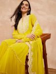 DESIGNER FAUX GEORGETTE EMBROIDERY SEQUENCE WORK TOP SHARARA WITH DUPATTA FESTIVE WEAR WHOLESALE PRICE ETHNIC GARMENT (7)