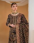 DESIGNER FAUX GEORGETTE EMBROIDERY SEQUENCE WORK WITH HAND WORK TOP PALAZZO WITH DUPATTA FESTIVE WEAR WHOLESALE PRICE ETHNIC GARMENT (3)