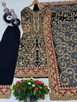 DESIGNER FAUX GEORGETTE EMBROIDERY SEQUENCE WORK WITH HAND WORK TOP PALAZZO WITH DUPATTA FESTIVE WEAR WHOLESALE PRICE ETHNIC GARMENT (3)