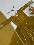 DESIGNER FAUX GEORGETTE SEQUENCE EMBROIDERY WORK GOWN WITH DUPATTA FESTIVE WEAR WHOLESALE PRICE ETHNIC GARMENT (2)