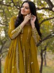 DESIGNER FAUX GEORGETTE SEQUENCE EMBROIDERY WORK GOWN WITH DUPATTA FESTIVE WEAR WHOLESALE PRICE ETHNIC GARMENT (2)