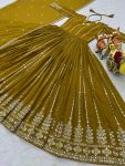 DESIGNER FAUX GEORGETTE SEQUENCE EMBROIDERY WORK GOWN WITH DUPATTA FESTIVE WEAR WHOLESALE PRICE ETHNIC GARMENT (2)