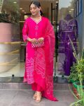 DESIGNER FRENCH CREPE SEQUENCE CODING EMBROIDERY WORK TOP BOTTOM WITH DUPATTA PARTY WEAR WHOLESALE PRICE ETHNIC GARMENT (11)