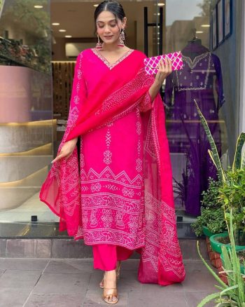 DESIGNER FRENCH CREPE SEQUENCE CODING EMBROIDERY WORK TOP BOTTOM WITH DUPATTA  RANI