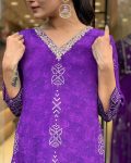 DESIGNER FRENCH CREPE SEQUENCE CODING EMBROIDERY WORK TOP BOTTOM WITH DUPATTA PARTY WEAR WHOLESALE PRICE ETHNIC GARMENT (4)