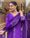 DESIGNER FRENCH CREPE SEQUENCE CODING EMBROIDERY WORK TOP BOTTOM WITH DUPATTA PARTY WEAR WHOLESALE PRICE ETHNIC GARMENT (4)