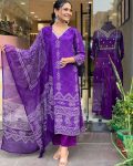 DESIGNER FRENCH CREPE SEQUENCE CODING EMBROIDERY WORK TOP BOTTOM WITH DUPATTA PARTY WEAR WHOLESALE PRICE ETHNIC GARMENT (4)