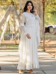 DESIGNER GEORGETTE EMBROIDERY AND TASSELS WORK GOWN BOTTOM WITH DUPATTA FESTIVE WEAR WHOLESALE PRICE ETHNIC GARMENT (5)