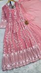 DESIGNER GEORGETTE EMBROIDERY SEQUENCE WORK GOWN WITH DUPATTA PARTY WEAR WHOLESALE PRICE ETHNIC GARMENT (3)