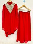 DESIGNER GEORGETTE EMBROIDERY SEQUENCE WORK KAFTAN WITH PALAZZO FESTIVE WEAR WHOLESALE PRICE ETHNIC GARMENT (3)