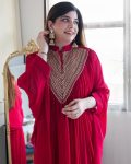 DESIGNER GEORGETTE EMBROIDERY SEQUENCE WORK KAFTAN WITH PALAZZO FESTIVE WEAR WHOLESALE PRICE ETHNIC GARMENT (3)