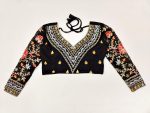 DESIGNER GEORGETTE EMBROIDERY SEQUENCE WORK LACE BORDER SAREE WITH STITCHED BLOUSE PARTY WEAR WHOLESALE PRICE ETHNIC GARMENT (2)
