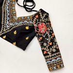 DESIGNER GEORGETTE EMBROIDERY SEQUENCE WORK LACE BORDER SAREE WITH STITCHED BLOUSE PARTY WEAR WHOLESALE PRICE ETHNIC GARMENT (2)