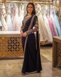 DESIGNER GEORGETTE EMBROIDERY SEQUENCE WORK LACE BORDER SAREE WITH STITCHED BLOUSE PARTY WEAR WHOLESALE PRICE ETHNIC GARMENT (2)