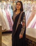 DESIGNER GEORGETTE EMBROIDERY SEQUENCE WORK LACE BORDER SAREE WITH STITCHED BLOUSE PARTY WEAR WHOLESALE PRICE ETHNIC GARMENT (2)