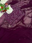 DESIGNER GEORGETTE EMBROIDERY SEQUENCE WORK LEHENGA SAREE STITCHED BLOUSE WITH WASIT BELT AND DUPATTA FESTIVE WEAR WHOLESALE PRICE ETHNIC GAREMENT (6)