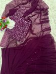 DESIGNER GEORGETTE EMBROIDERY SEQUENCE WORK LEHENGA SAREE STITCHED BLOUSE WITH WASIT BELT AND DUPATTA FESTIVE WEAR WHOLESALE PRICE ETHNIC GAREMENT (6)