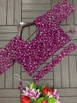 DESIGNER GEORGETTE EMBROIDERY SEQUENCE WORK LEHENGA SAREE STITCHED BLOUSE WITH WASIT BELT AND DUPATTA FESTIVE WEAR WHOLESALE PRICE ETHNIC GAREMENT (6)