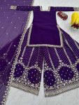 DESIGNER GEORGETTE EMBROIDERY SEQUENCE WORK TOP PALAZZO WITH DUPATTA FESTIVE WEAR WHOLESALE PRICE ETHNIC GARMENT (6)