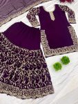 DESIGNER GEORGETTE EMBROIDERY SEQUENCE WORK TOP SHARARA WITH DUPATTA PARTY WEAR WHOLESALE PRICE ETHNIC GARMENT (3)