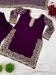 DESIGNER GEORGETTE EMBROIDERY SEQUENCE WORK TOP SHARARA WITH DUPATTA PARTY WEAR WHOLESALE PRICE ETHNIC GARMENT (3)