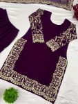 DESIGNER GEORGETTE EMBROIDERY SEQUENCE WORK TOP SHARARA WITH DUPATTA PARTY WEAR WHOLESALE PRICE ETHNIC GARMENT (3)