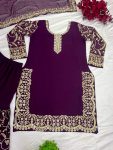 DESIGNER GEORGETTE EMBROIDERY SEQUENCE WORK TOP SHARARA WITH DUPATTA PARTY WEAR WHOLESALE PRICE ETHNIC GARMENT (3)