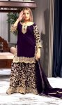 DESIGNER GEORGETTE EMBROIDERY SEQUENCE WORK TOP SHARARA WITH DUPATTA PARTY WEAR WHOLESALE PRICE ETHNIC GARMENT (3)