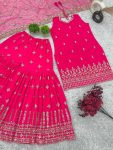 DESIGNER GEORGETTE EMBROIDERY SEQUENCE WORK TOP SHARARA WITH DUPATTA PARTY WEAR WHOLESALE PRICE ETHNIC GARMENT (5)