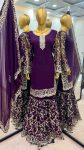 DESIGNER GEORGETTE EMBROIDERY SEQUENCE WORK TOP SHARARA WITH DUPATTA PARTY WEAR WHOLESALE PRICE ETHNIC GARMENT (3)