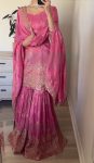 DESIGNER GEORGETTE EMBROIDERY SEUENCE WORK TOP SHARARA WITH DUPATTA PARTY WEAR WHOLESALE PRICE ETHNIC GARMENT (1)