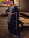 DESIGNER GEORGETTE EMBROIDERY WITH SEQUENCE WORK TOP PALAZZO WITH DUPATTA FESTIVE WEAR WHOLESALE PRICE ETHNIC GARMENT (3)
