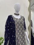 DESIGNER GEORGETTE EMBROIDERY WITH SEQUENCE WORK TOP PALAZZO WITH DUPATTA FESTIVE WEAR WHOLESALE PRICE ETHNIC GARMENT (3)